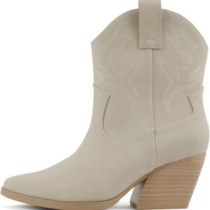 Soda Cream Heeled Western Boots